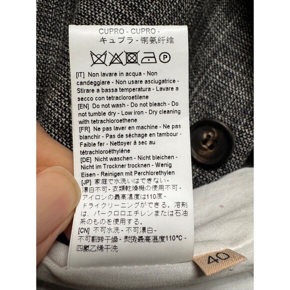 PLAN C Wool/Cotton Three Button Blazer, Melange Blk/Wht, Sz IT 40 - Picture 12 of 13